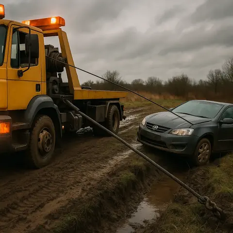 Vehicle winch out and recovery service in Spokane